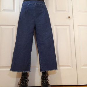 High waisted side zipper Wide Leg cropped Jeans in size 29